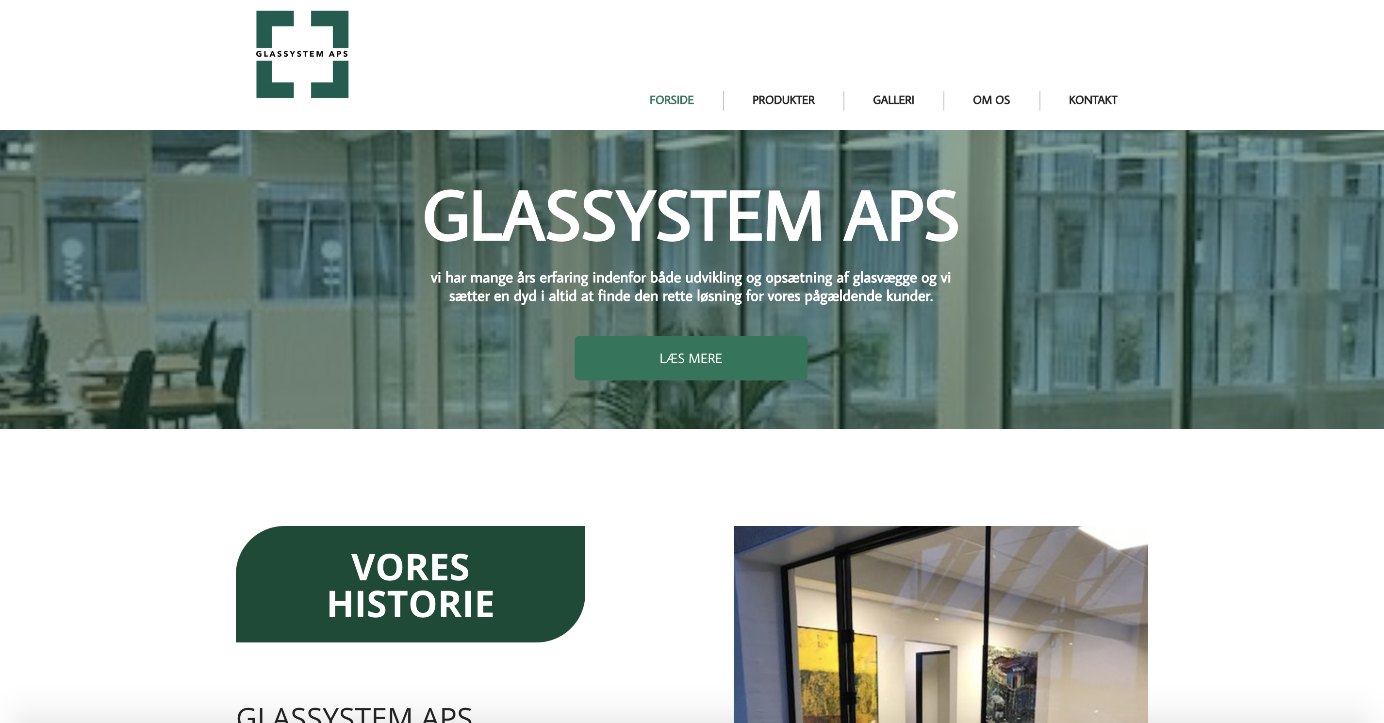 Hjemmeside - Glassystem.dk